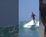 Surfista se hace viral por su forma estética de caminar sobre la tabla