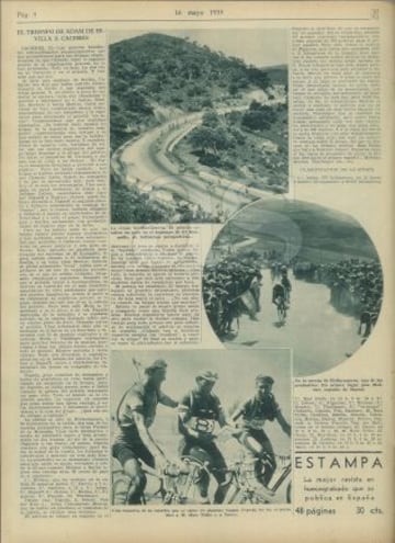 Recorrido por las mejores im¨¢genes de la I Vuelta a Espa?a a trav¨¦s de la edici¨®n de AS Semanal de 1935.