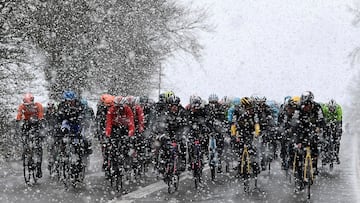 Nevada en la primera etapa de O Gran Camiño 2023.