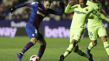 10/01/19 PARTIDO COPA DEL REY OCTAVOS IDA 
 LEVANTE UD - FC BARCELONA 
 SEGUNDO GOL BORJA MAYORAL 2-0 