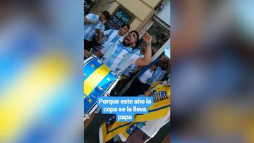 La fiesta de la afición argentina en Madrid en la previa del debut