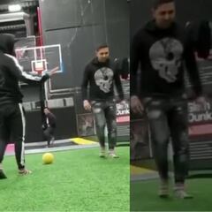 ¡Vidal se lució encestando con su pie en el primer intento!