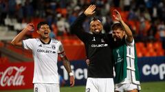 Futbol, Godoy Cruz vs Colo Colo.
Segunda ronda, Copa Libertadores 2024.
Los jugadores de Colo Colo celebran el triunfo contra Godoy Cruz durante el partido de copa libertadores disputado en el estadio Malvinas Argentinas en Mendonza, Argentina.
22/02/2024
Jonnathan Oyarzun/Photosport

Football, Godoy Cruz vs Colo Colo.
2nd round, Copa Libertadores 2024.
Colo Colo's players reacts after winning against Godoy Cruz during the copa libertadores match at the Malvinas Argentinas stadium in Mendoza, Argentina.
22/02/2024
Jonnathan Oyarzun/Photosport