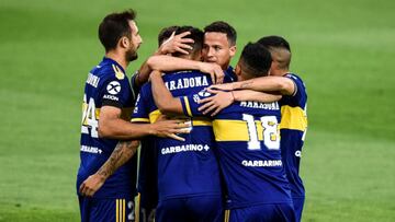 Jugadores de Boca Juniors celebrando un gol