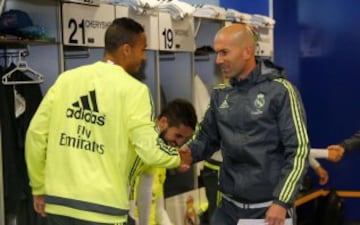 Danilo tampoco pudo ocultar su emoción al ver a Zidane