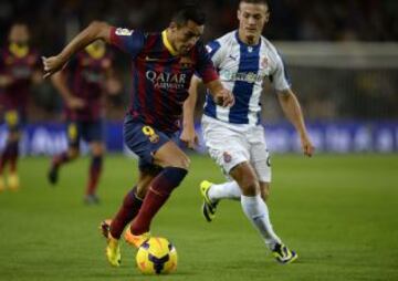 Barcelona-Espanyol. Alexis y Albín.