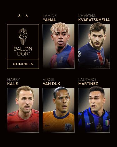 Estos son los nominados al Balón de Oro 2025