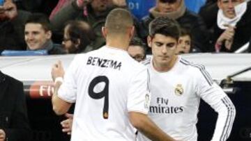 RELEGADO. Morata entró por Benzema en el 73’ en el último partido ante el Valladolid, ya con 3-0.