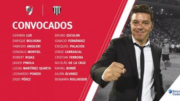 Gallardo confirmó los convocados para el martes