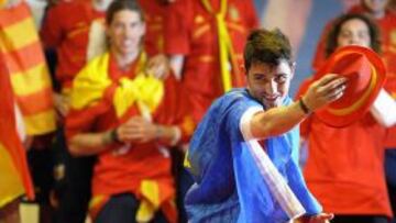 David Villa, durante la celebraci&oacute;n del Mundial.