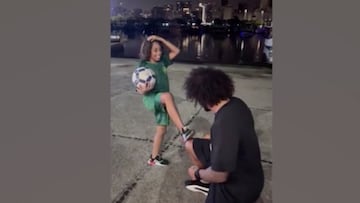 Liam Alves, de 9 años, le tiró un caño a su padre... y lo que pasó tienen que verlo. Marcelo no se lo podía creer.