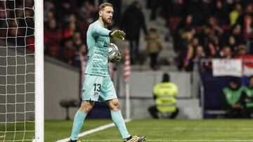 Jan Oblak (Atletico de Madrid) in action during the match La Liga match between Atletico de Madrid vs Granada CF at the Wanda Metropolitano stadium in Madrid, Spain, February 8, 2020 .