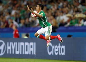 Soccer Football - Mexico v New Zealand - FIFA Confederations Cup Russia 2017 - Group A - Fisht Stadium, Sochi, Russia - June 21, 2017   Mexico’s Javier Aquino in action   REUTERS/Carl Recine