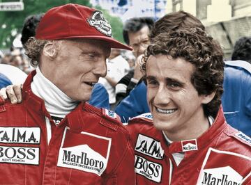 Niki Lauda junto a Alain Prost. 