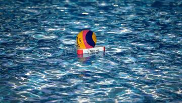 Imagen de un bal&oacute;n de waterpolo durante los Juegos Europeos de Bak&uacute; 2015.