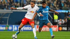 Wilmar Barrios en el partido entre Zenit y Leipzig