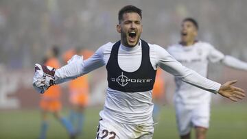 Los jugadores del Albacete celebran un gol.