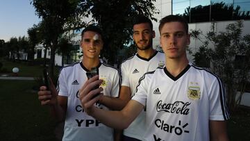 Buenos Aires, 14 Noviembre: 
 Produccion con Erik Lamela de la Seleccion Argentina, Juan Marcos Foyth de la Seleccion Argentina y Paul Gazzaniga de la Seleccion Argentina
 FOTO ORTIZ GUSTAV0