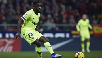 El defensa francés del Barcelona, Samuel Umtiti, durante un partido.