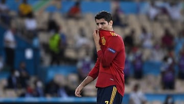 Morata, en el partido ante Suecia en La Cartuja.