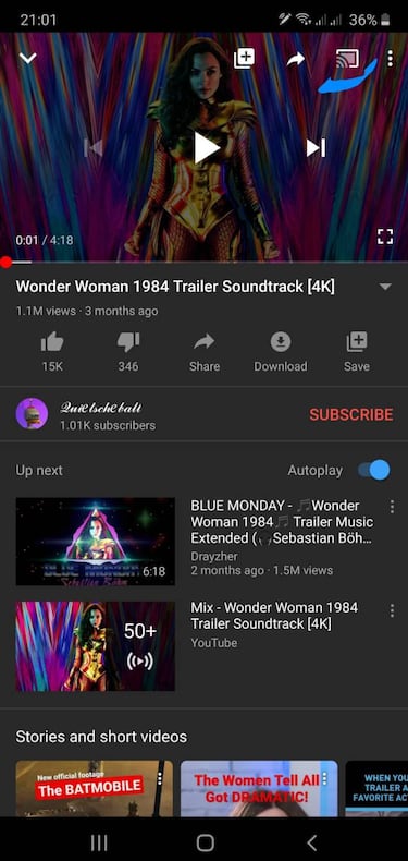 Cómo compartir vídeos de YouTube del móvil al Televisor