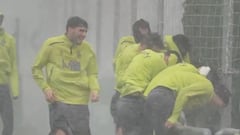 Atención a impresionante tormenta con la que entrenó Racing