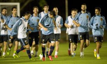 Primer entrenamiento de la Selección española en Brasil