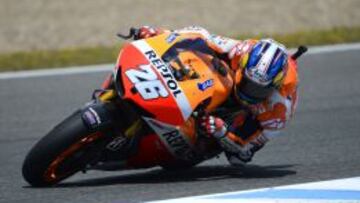 Dani Pedrosa, durante la sesión celebrada hoy en el circuito de Jerez.