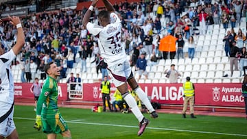 Partido de la jornada 39 de la Segunda División 2024-2025 de la liga de fútbol española, Liga Hypermotion, entre Albacete-Huesca disputado el 11/05/2025 en el Carlos Belmonte. Foto Josema Moreno