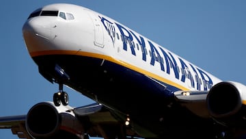 FILE PHOTO: A Ryanair Boeing 737-800 aircraft approaches Paris-Beauvais airport in Tille, northern France, September 27, 2018.  REUTERS/Christian Hartmann/File Photo