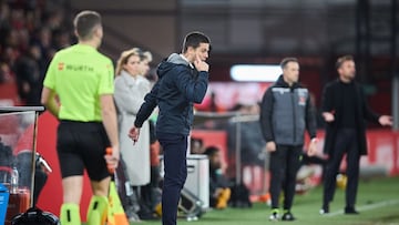 Alessio Lisci, enfadado durante el choque ante el Sporting.