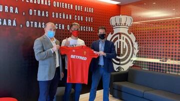 Braian Cufr&eacute; durante su presentaci&oacute;n con el Mallorca 