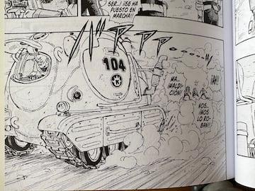 La aparici¨®n del tanque es una figura troncal de 'Sand Land', aunque para Toriyama fue un aut¨¦ntico dolor de cabeza. La idea era muy bonita sobre el papel, pero a la hora de dibujarlo era otra historia. Los detalles y su peculiar forma fueron un obst¨¢culo que el maestro super¨® con nota.