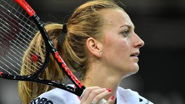 Petra Kvitova, durante un entrenamiento para la final de la Fed Cup entre Rep&uacute;blica Checa y Estados Unidos.