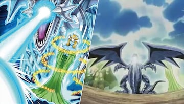 Izquierda: arte de Duende Místico - Relámpago Blanco
Derecha: fotograma del episodio 10 del anime Yu-Gi-Oh! Duel Monsters