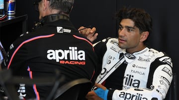 Jorge Martín, en su test con Aprilia en Misano.