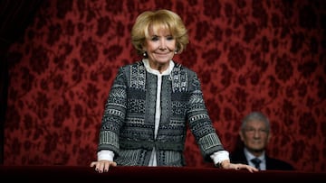 GRAF2053. MADRID, 03/12/2019.- La expresidenta de la Comunidad de Madrid, Esperanza Aguirre a su llegada a la tribuna del Senado este martes, cuando comienza la XIV Legislatura con la constituciÃ³n de la CÃ¡mara. EFE/ VÃ­ctor Lerena