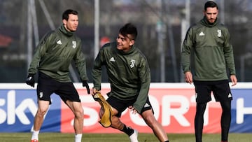 Dybala, durante un entrenamiento de la Juventus.