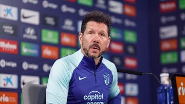 Simeone, en rueda de prensa.