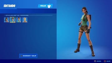 El estilo 25&ordm; Aniversario del skin Lara Croft se desbloquea llegando al nivel 22 del Pase de Batalla de la Temporada 6 de Fortnite Cap&iacute;tulo 2