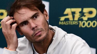 Rafael Nadal ante la Prensa en París-Bercy.