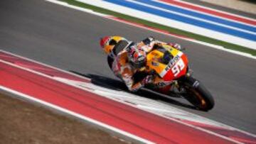 M&aacute;rquez afrontando una de las veinte curvas del circuito de Las Am&eacute;ricas, en Austin, Texas.