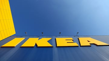 The IKEA logo is seen outside an IKEA furniture store in Brussels, Belgium June 13, 2023.  REUTERS/Yves Herman