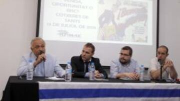 Josep Lluís Masriera, Arnau Baqué y Ferran Marín repasaron las cuentas del Espanyol y el futuro del club.