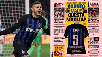 El delantero argentino del Inter de Milán Mauro Icardi, en La Gazzetta dello Sport.