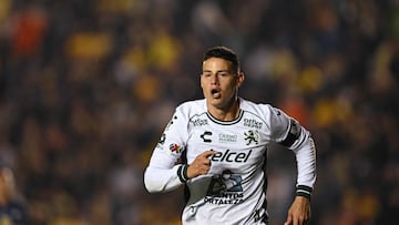 (FILES) Leon's Colombian midfielder #10 James Rodriguez celebrates after scoring during the Liga MX Clausura football match between America and Leon at the Sports City Stadium in Mexico City on February 19, 2025. Mexican side Leon had its exclusion from the FIFA Club World Cup confirmed after its appeal to the Court of Arbitration for Sport (CAS) was rejected, the Lausanne, Switzerland-based body announced on May 6, 2025. (Photo by Yuri CORTEZ / AFP)