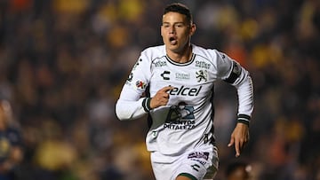 (FILES) Leon's Colombian midfielder #10 James Rodriguez celebrates after scoring during the Liga MX Clausura football match between America and Leon at the Sports City Stadium in Mexico City on February 19, 2025. Mexican side Leon had its exclusion from the FIFA Club World Cup confirmed after its appeal to the Court of Arbitration for Sport (CAS) was rejected, the Lausanne, Switzerland-based body announced on May 6, 2025. (Photo by Yuri CORTEZ / AFP)