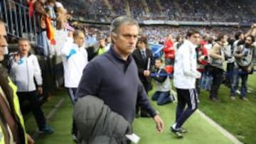Mourinho en el último partido de Liga en La Romareda