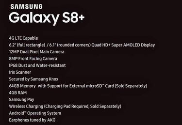 Características completas y posible fecha de salida del Samsung Galaxy S8+