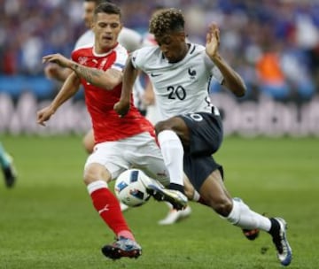 Kingsley Coman y Xhaka 